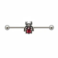 Crystal Spider Fancy Industrial Barbell 14g