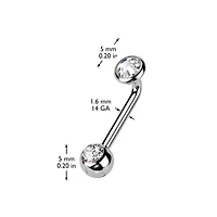 Crystal Christina Barbell 14g