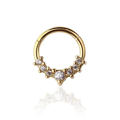 Premium Cluster Claw-Set Crystal Segment Ring 16g