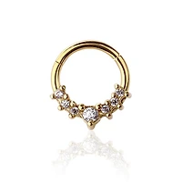 Premium Cluster Claw-Set Crystal Segment Ring 16g