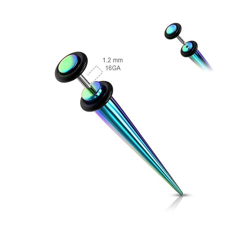 Titanium with O-Rings Faux Tapers 16g