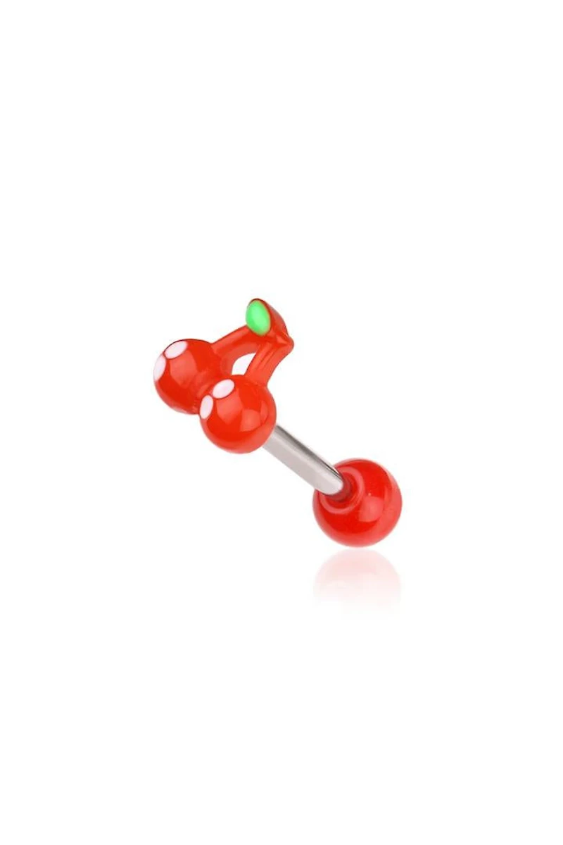 Cherry Tongue Barbell 14g