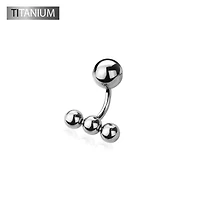 Premium G23 Titanium Tri Ball Curved Barbell 14g