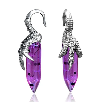 White Brass and Epoxy Dragon Claw Ear Weights 6g