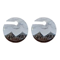 Wood and Epoxy Snowy Mountains Ear Weights 00g