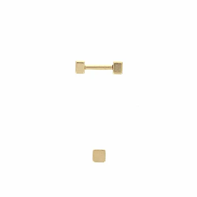 PVD Gold Solid Square Ball Back 16g