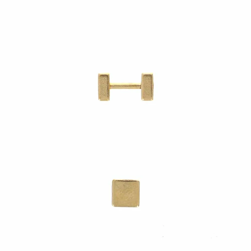 PVD Gold Solid Square Ball Back 16g