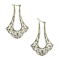 Brass Filigree Teardrop Hangers