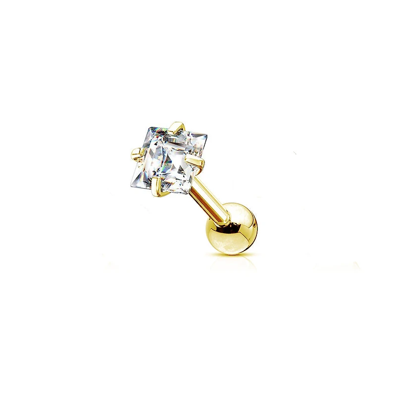 Premium PVD Square Claw-Set Ball Back 16g