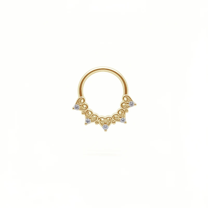 5 Hearts + Claw-Set Crystal Bendable Ring 16g
