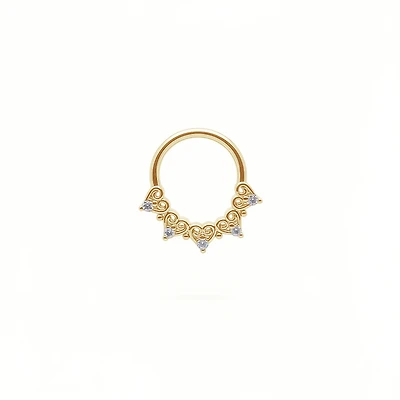 5 Hearts + Claw-Set Crystal Bendable Ring 16g