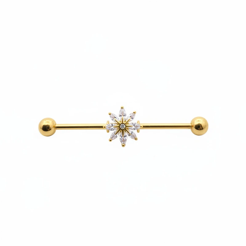 Stellar Crystal Fancy Industrial Barbell 14g