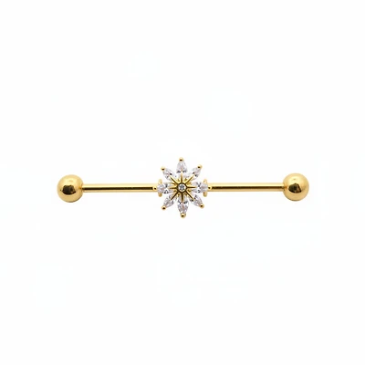 Stellar Crystal Fancy Industrial Barbell 14g