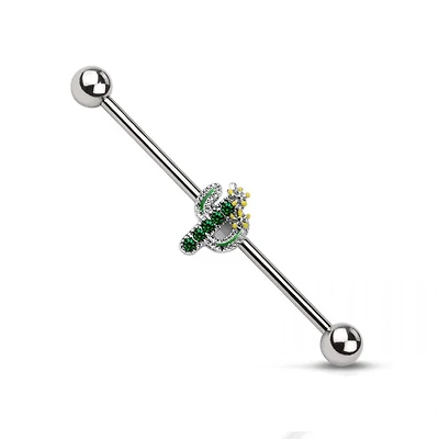 Blooming Cactus Industrial Barbell 14g