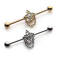 Premium Square + Chain Industrial Barbell 14g
