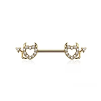 Devil Heart Nipple Ring 14g