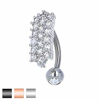 Multi Crystal Inverted Navel Barbell 14g