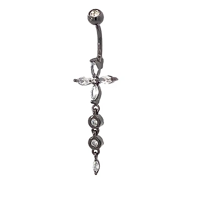 Iris Flower Navel Dangle 14g