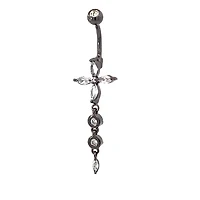 Iris Flower Navel Dangle 14g