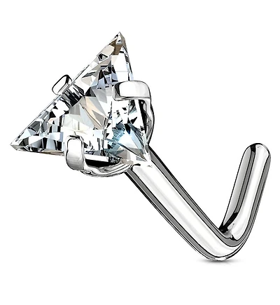 PREMIUM Surgical Steel Claw-Set Triangle Nose Pin 18g