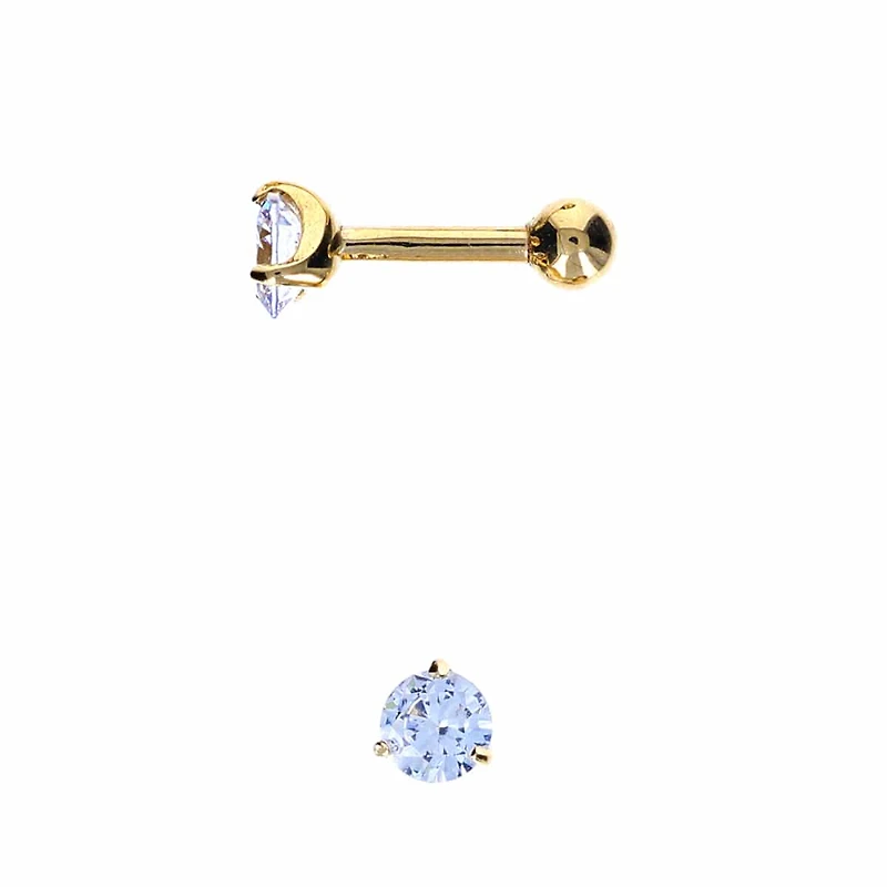 14K Gold Crystal Ball Back 16g