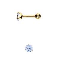 14K Gold Crystal Ball Back 16g