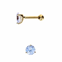 14K Gold Crystal Ball Back 16g