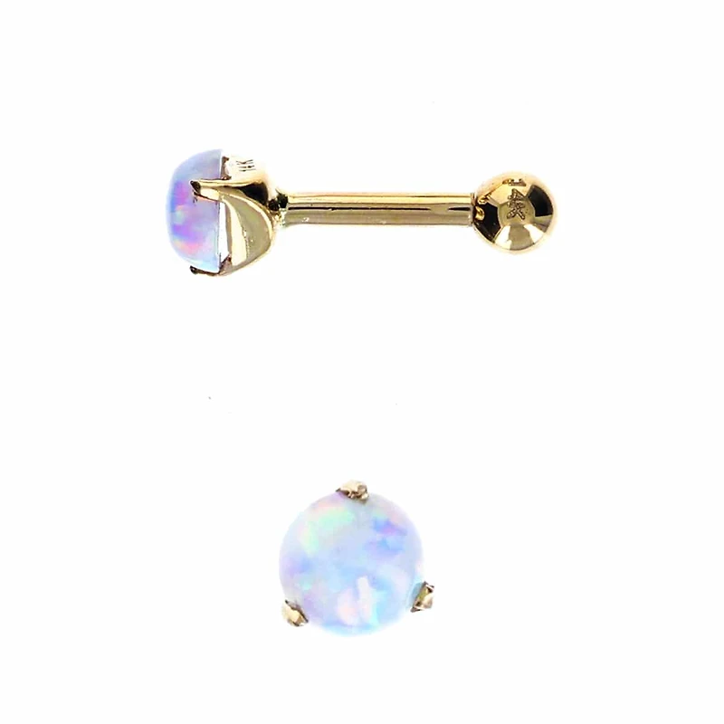 14K Gold Opal Ball Back 16g