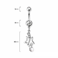 Celestial Comet Navel Dangle 14g
