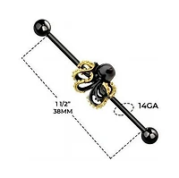 Blackline Octopus Industrial Barbell 14G