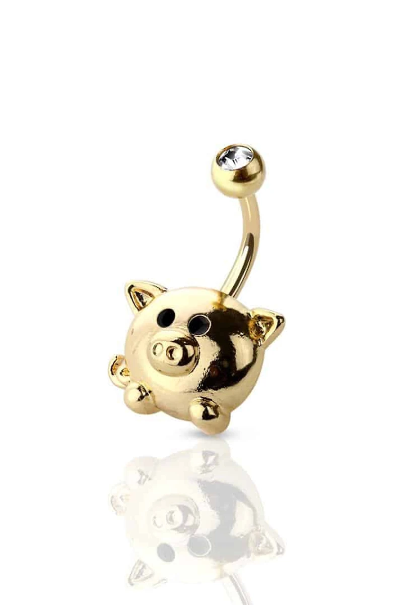 Piggy Bank Navel Barbell 14g