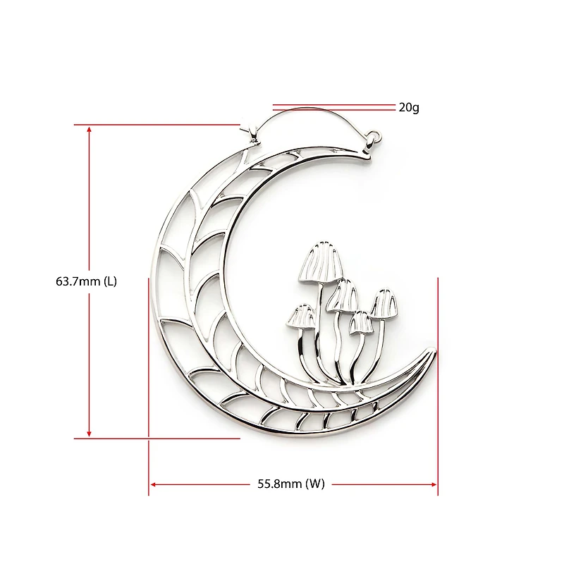 Surgical Steel Mushroom Moon Tunnel Hangers
