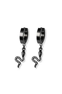 Paved Snake Dangle Cuff Earrings