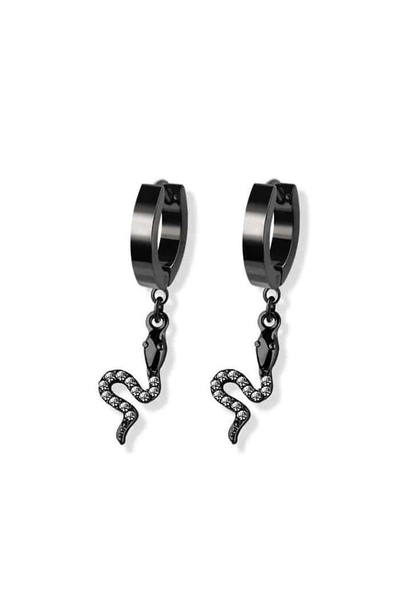 Textured Snake Dangle Cuff Earrings