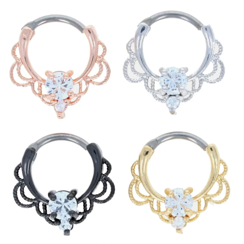 Filigree Claw-Set Crystal Clicker 16g