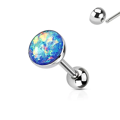 Large Opal Tongue Barbell 14g