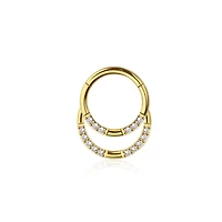 Premium Duo Crystal Stack Segment Ring 16g