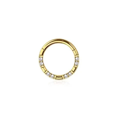PREMIUM Double Crystal Segment Ring 16g