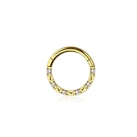 Premium Textured Edge + Crystal Segment Ring 16g