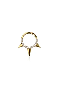 Premium Spiked Channel-Set Crystal Segment Ring 16g