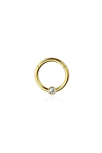 Premium Bezel-Set Crystal Segment Ring 16g