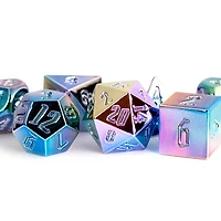 Rainbow Aegis 16mm Aluminum Plated Acrylic Poly Dice Set