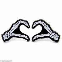 Skeleton Horror Heart Pin Set