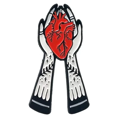Hands Holding Heart Witchy Pin
