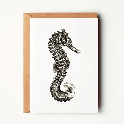 Ocean Wave Seahorse Greeting Card