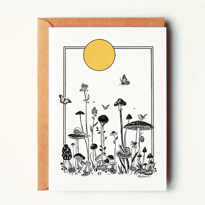 Garden of Mushrooms Greeting Card