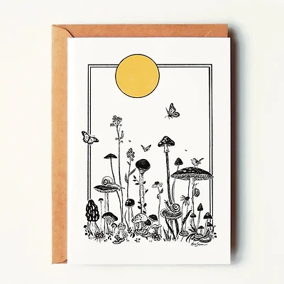 Garden of Mushrooms Greeting Card