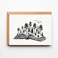 A New Chapter, Forested Book Greeting Card