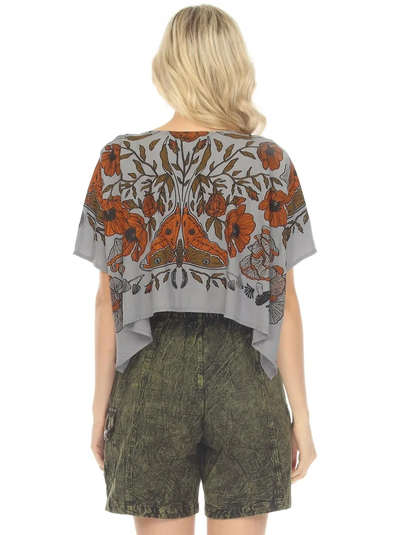 Luna Moth Scarf Crop Top
