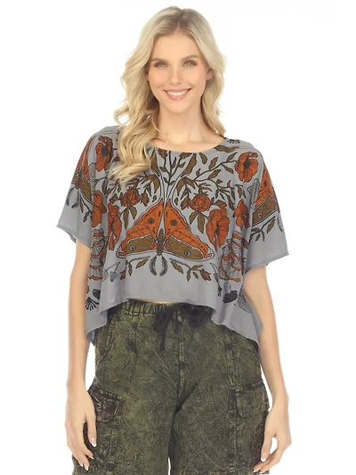 Luna Moth Scarf Crop Top